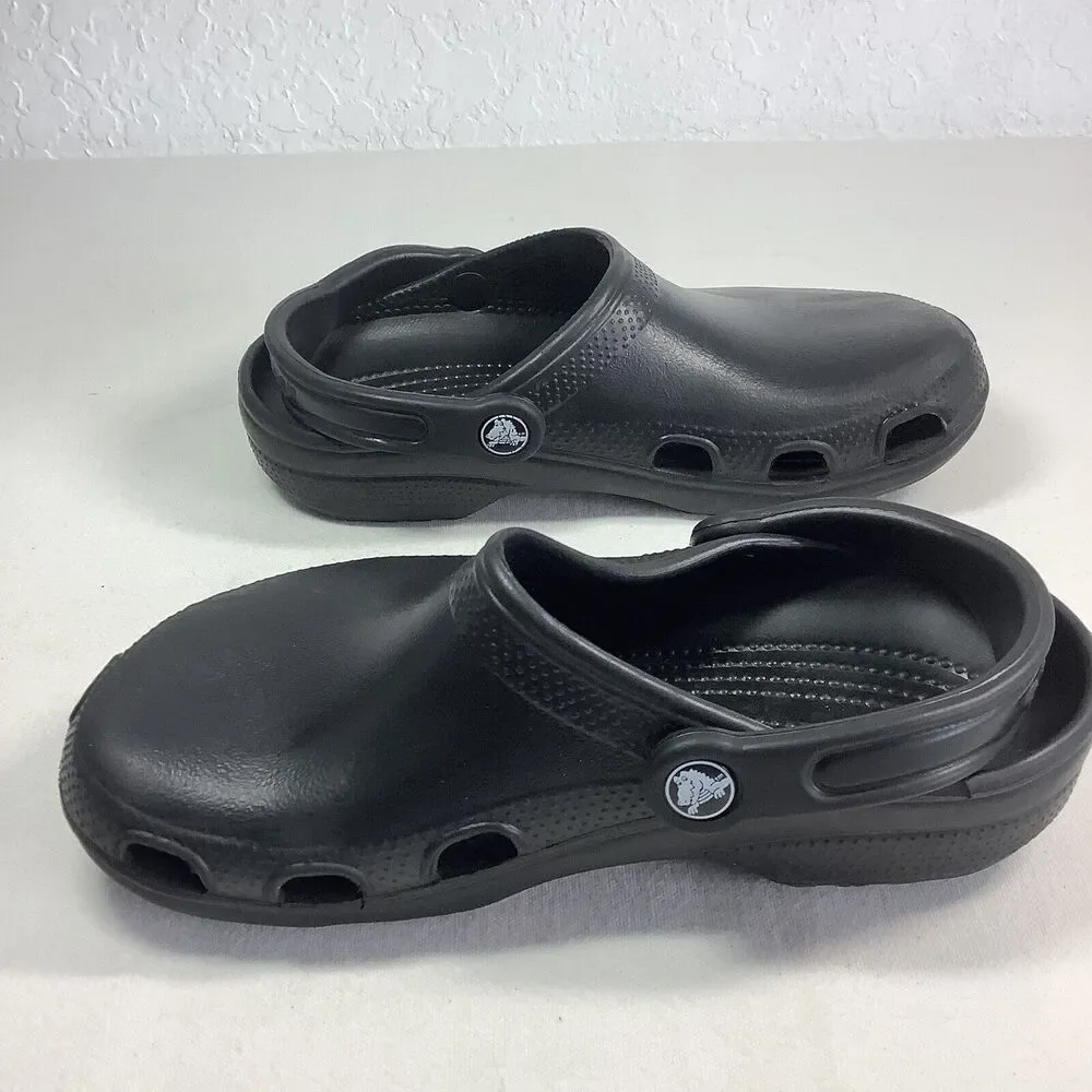 Crocs Crocband‎ Men/Women Size 5/7 Water Rain Shoes Sandals Slide Black Rubber